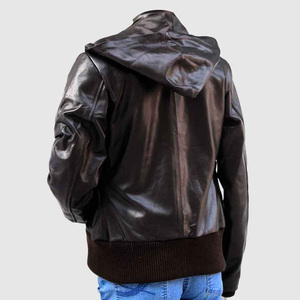 2025 chaqueta de cuero para mujer más vendida con capucha extraíble Casual piel de cordero real marrón y negro chaqueta de cuero para mujer - Product Image 2