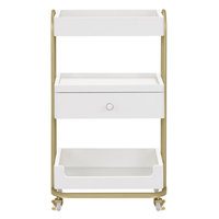 Chariot en métal attaché à tiroirs en bois pour la maison et les ustensiles de cuisine d'hôtel plaqués or look moderne au prix de gros de l'Inde