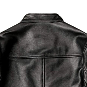 High Quality <b>Men's</b> Winter Leather <b>Jacket</b> with Zipper Front Pattern Dyed Fabric <b>Long</b> Sleeve - Product Image 4