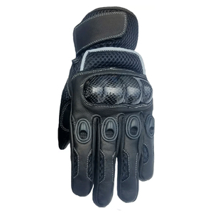 Guantes de Motociclismo Unisex de Cuero Auténtico para Turismo, Dedos Completos, Alta Visibilidad, Negros, Invierno, Impresos, Personalizados, para Carreras - Product Image 3