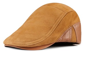 Bérets d'hiver pour hommes Casquettes décontractées en cuir véritable Casquettes rétro Bérets Chapeaux Chapeau de papa Casquette en peau de mouton - Product Image 4