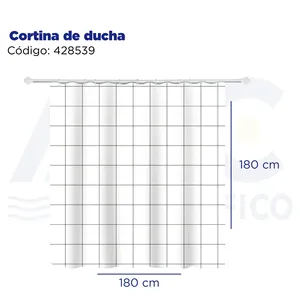 Rideau de douche moderne imprimé en 3D Design classique avec impression numérique en polyester et plastique comprenant des crochets - Product Image 1