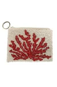 กระเป๋าใส่เหรียญปักลายสวยงาม งานปักลูกปัดมาร์ดิกราส์ กระเป๋าซิปขนาดเล็ก ทันสมัย หรูหรา ประดับด้วยลูกปัดจากอินเดีย - Product Image 4