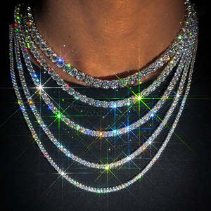 Chaîne à maillons cubains Hip Hop glacée coupe ronde Moissanite diamant chaîne de corps de mode toutes les tailles chaîne en argent 925 - Product Image 2