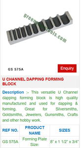U Channel Dapping Forming Block GS 575A Outils de bijoux pour bijoutiers - Product Image 2