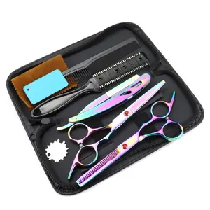 Ciseaux de coiffeur en acier inoxydable de 7 "pouces Kit de cisaillement amincissant de ciseaux de coupe de cheveux pour les salons de coiffure - Product Image 1