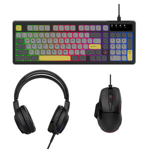 Ensemble de jeu Esports Ajazz AT120 en trois pièces, <span class=keywords><strong>clavier</strong></span>, <span class=keywords><strong>souris</strong></span>, <span class=keywords><strong>casque</strong></span> avec rétroéclairage RVB, 26 touches, 4 niveaux de DPI, son stéréo 3D pour les joueurs - Product Image 1