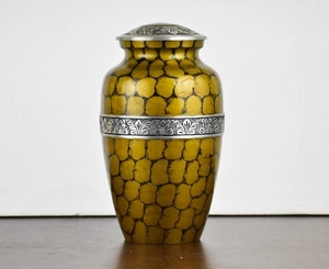 Beautifully Yellow Curved Shape Handcrafted <b>Large</b> Urn for Human Ashes Adult - Beautiful Memorial Cremation Urns Adult Ashes <b>Box</b> - Product Image 4