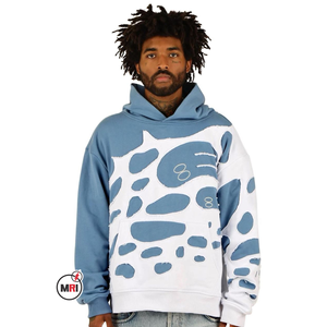 Sudadera con capucha de bloque de <span class=keywords><strong>color</strong></span> personalizada al por mayor, jersey de gran tamaño de algodón, parches de retazos elegantes y a la moda, ropa informal estilo Hip Hop, sudadera con capucha para hombre - Product Image 1