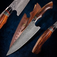 Couteau de Chef Japonais en Acier Damas Fait Main de Qualité Supérieure, Personnalisé, Service OEM/ODM, Manche en Bois, Compatible Lave-Vaisselle, Vente en Gros
