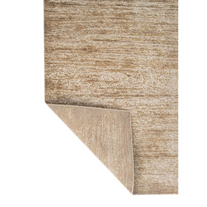 พรมขนสัตว์ผสมไหมถักมือสีเบจน้ำตาลลายเอนโทรปี สำหรับห้องนั่งเล่น พรมปูพื้นทางเดิน ลายเรขาคณิตสี่เหลี่ยมผืนผ้าสำหรับตกแต่งบ้าน - Product Image 5