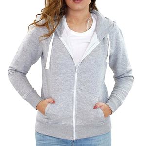 Sweats à capuche et sweats pour femmes fermeture éclair personnalisée surdimensionnée fermeture éclair complète coton 100% entreprise de fabrication à capuche pull uni à capuche femmes - Product Image 1