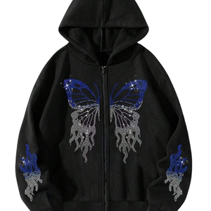 Bas quantité minimale de commande Hiver Casual Wear Surdimensionné Strass Hoodies Meilleur Style Confortable Hommes Strass Hoodies Heavyweight Hiver - Product Image 5