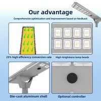 Farola Solar LED Todo en Uno de Alto Lumen, IP65, Aluminio Fundido a Presión, Luminaria para Exteriores de Alta Eficiencia