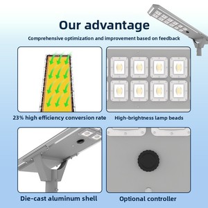 Lampe solaire LED tout-en-un <span class=keywords><strong>à</strong></span> haut lumen, tête de lampadaire solaire IP65, en aluminium moulé avec précision, <span class=keywords><strong>luminaire</strong></span> extérieur pour routes, <span class=keywords><strong>à</strong></span> haute efficacité - Product Image 3