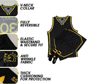 Maillot de basket-ball pour adulte, kit de 3 pièces, sans manches, maillot de fan pour homme, tenue de sport athlétique en maille - Product Image 5