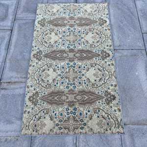 พรมตุรกี ขนาด 2.3x4.1 ฟุต (71x126 ซม.) ลายสัตว์สีน้ำเงิน พรมวินเทจ - Product Image 1