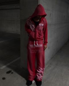 เสื้อวอร์มไซส์ใหญ่พิเศษของผู้ชายเสื้อสเวตเตอร์ซักกรด500 GSM ไซส์ใหญ่พิเศษงานปักลาย - Product Image 4