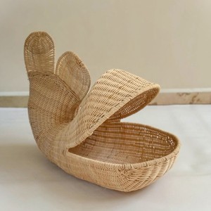 Children room decoration trendy animal shaped baskets natural <b>rattan</b> <b>storage</b> hamper bin - Product Image 6