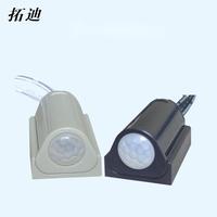 TUODI TDL-2031 Interrupteur à détecteur de mouvement pour armoire, bande LED, éclairage de placard, PIR, allumage/extinction automatique, détection 3-5m, temporisation 15s, 60W, noir/blanc