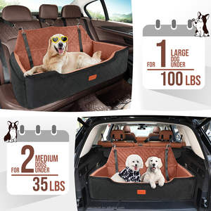 Maßgefertigtes Dunkelgraues Samt-Rechteckiges Orthopädisches Hundebett Outdoor-Reise Memory-Schaum Großes Haustier-Autositzbett für Mittelgroße und Große Hunde - Product Image 2