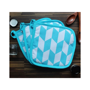 Dessous de plat de cuisine matelassé brodé 100% coton résistant à la chaleur gris foncé de luxe durable OEM ODM Logo personnalisé fabriqué en Inde Porte-pot - Product Image 6