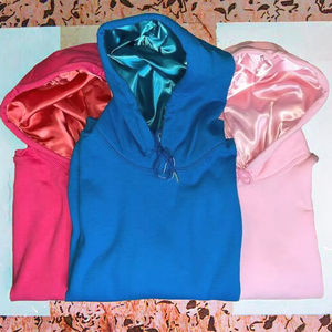 เสื้อสเวตเตอร์มีฮู้ดผ้าซาตินผ้าไหมของผู้ชายผ้าฟลีซผ้าฝ้าย100% โอเวอร์ไซส์ดีไซน์แบบเรียบหรูสำหรับฤดูหนาว - Product Image 2