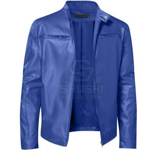 Chaqueta de Cuero para Hombre, Resistente al Viento, con Logotipo Frontal, Alta Calidad, Talla Personalizada, Servicio OEM, Ecológica y Transpirable - Product Image 1