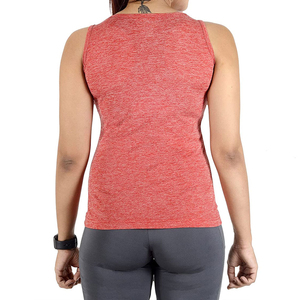 <b>High</b> Quality Women's <b>Red</b> Knitted Tank <b>Top</b> Scoop Neck Solid Color Breathable Sporty Sleeveless Regular Length - Product Image 3