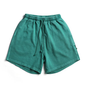 2025 nouveaux hommes décontracté en détresse solide Shorts séchage rapide respirant lavé mode ceinture élastique cordon taille basse rue - Product Image 1