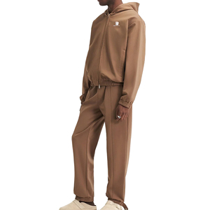 Chándal holgado de lana de algodón 100% para hombre, sudaderas con capucha y cremallera para correr, pantalones de chándal cómodos para hombre, chándal con cremallera GSM 500 - Product Image 6