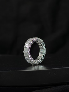 Labgrown diamant cvd Tennis Eternity Ring Jewelry D/VVS Emerald full band pour hommes et femmes - Product Image 5