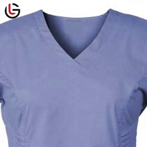 GLOBAL LEATHER Ensembles de blouses médicales unisexe grandes tailles, personnalisés OEM, uniformes d'hôpital, hauts à manches courtes en toile à col montant avec détection d'aiguilles - Product Image 6