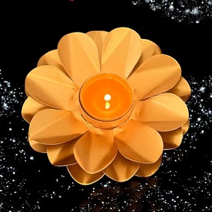 ที่ใส่เทียนโลหะดอกบัวแบบดั้งเดิมของตกแต่งบ้านของตกแต่งบ้านแบบอินเดียสำหรับตกแต่ง Diwali Lotus Diya urli pooja Mandir - Product Image 4