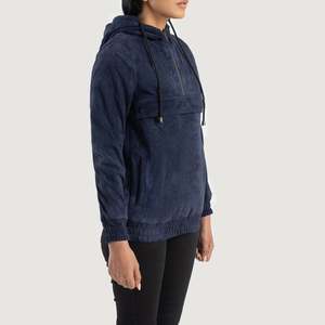 เสื้อแจ็คเก็ตมีฮู้ดผ้าหนังกลับระบายอากาศสำหรับฤดูใบไม้ร่วง - Product Image 2