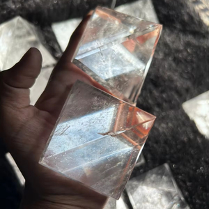 Pyramide en Cristal de Quartz Clair de Haute Qualité, Grille de Guérison, Correction Vastu, REIKI, Poli, Agate RAIS, Feng Shui - Product Image 1