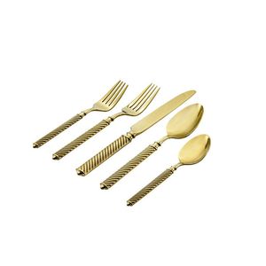 Cubiertos de Metal Pulido Dorado Brillante, Diseño Elegante, Juego de Cubiertos de Mesa para Cocina, Cubiertos para Fiestas, Eventos y Catering - Product Image 3