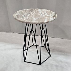 Marble Top <b>Side</b> <b>Table</b> Modern Metal Base Accent End <b>Table</b> for Living Room Bedroom Sofa Corner Hotel Wholesale - Product Image 5