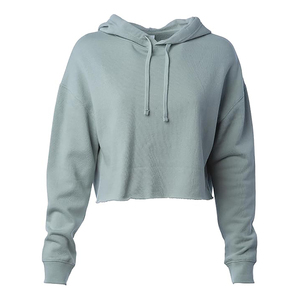 High Quality Women's 100% Cotton Crop <b>Top</b> Hoodies Breathable Streetwear for <b>Winter</b> with Front Logo and Hooded Collar - Product Image 2