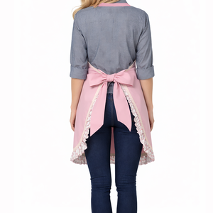 Promotional <b>Apron</b> Print Design Lightweight Breathable Restaurant Chef <b>Cooking</b> Cleaning Cotton <b>Apron</b> Linen With Lace - Product Image 2