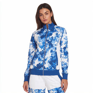 เสื้อแจ็คเก็ตออกกำลังกายผู้หญิง โพลีเอสเตอร์ 100% คอตั้ง ระบายอากาศ กันลม ซับในผ้าฝ้าย ดีไซน์ปรับแต่งได้ สำหรับวิ่ง - Product Image 3