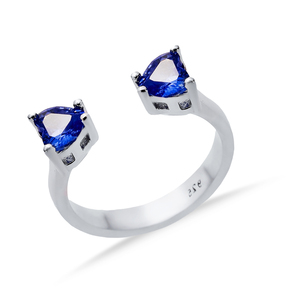Anillo Ajustable de Plata 925 con Diseño de Corazón de Circonita, Chapado en Rodio, Lujoso, para Boda, Joyería Fina Hecha a Mano - Product Image 3