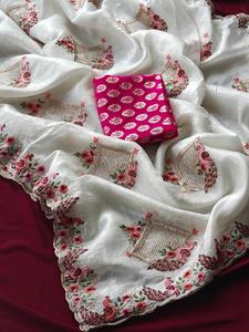 Hermoso Crush con Zari Work Sari Mujer Fabricante de moda Abd Proveedor de Surat a tarifa mayorista - Product Image 6