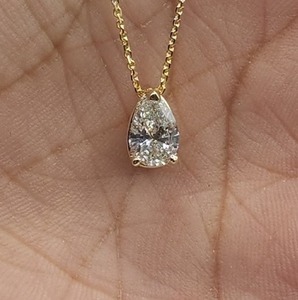 D E F Color pera corte laboratorio cultivado diamante colgante hermoso 925 plata esterlina colgante VS + claridad joyería personalizada regalo para ella - Product Image 4