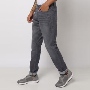 Wholesale Custom Lightweight High-<b>Waist</b> <b>Elastic</b> <b>Waist</b> <b>Men's</b> <b>Jeans</b> Breathable Straight Regular Fit Soft Smooth Service Breathable - Product Image 3