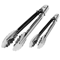 Voedselveilige roestvrijstalen saladetang met zilveren afwerking, keukengerei, metalen ijstang, voedselklem, keukengerei voor thuis.