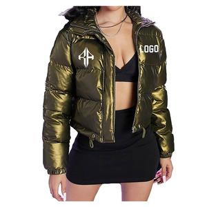 Top nouvelle vente femmes hiver doudoune 100% Polyester respirant séchage rapide imprimé fermeture éclair col détachable - Product Image 5
