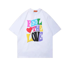 Camiseta 100% de algodón de alta calidad para hombre, camiseta de talla grande con estampado de espuma 3D de manga corta y cuello redondo con logotipo personalizado - Product Image 6