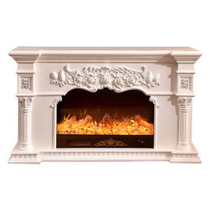 Cheminée électrique en chêne rustique moderne de style antique avec thermostat réglable en résine sculptée villa en bois d'appartement - Product Image 5