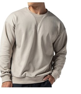 100% Cotton Knitted Heavyweight Fabric <b>Thick</b>-cut Eco-Friendly Men's Long Sleeve <b>T</b>-<b>shirt</b> - Product Image 5